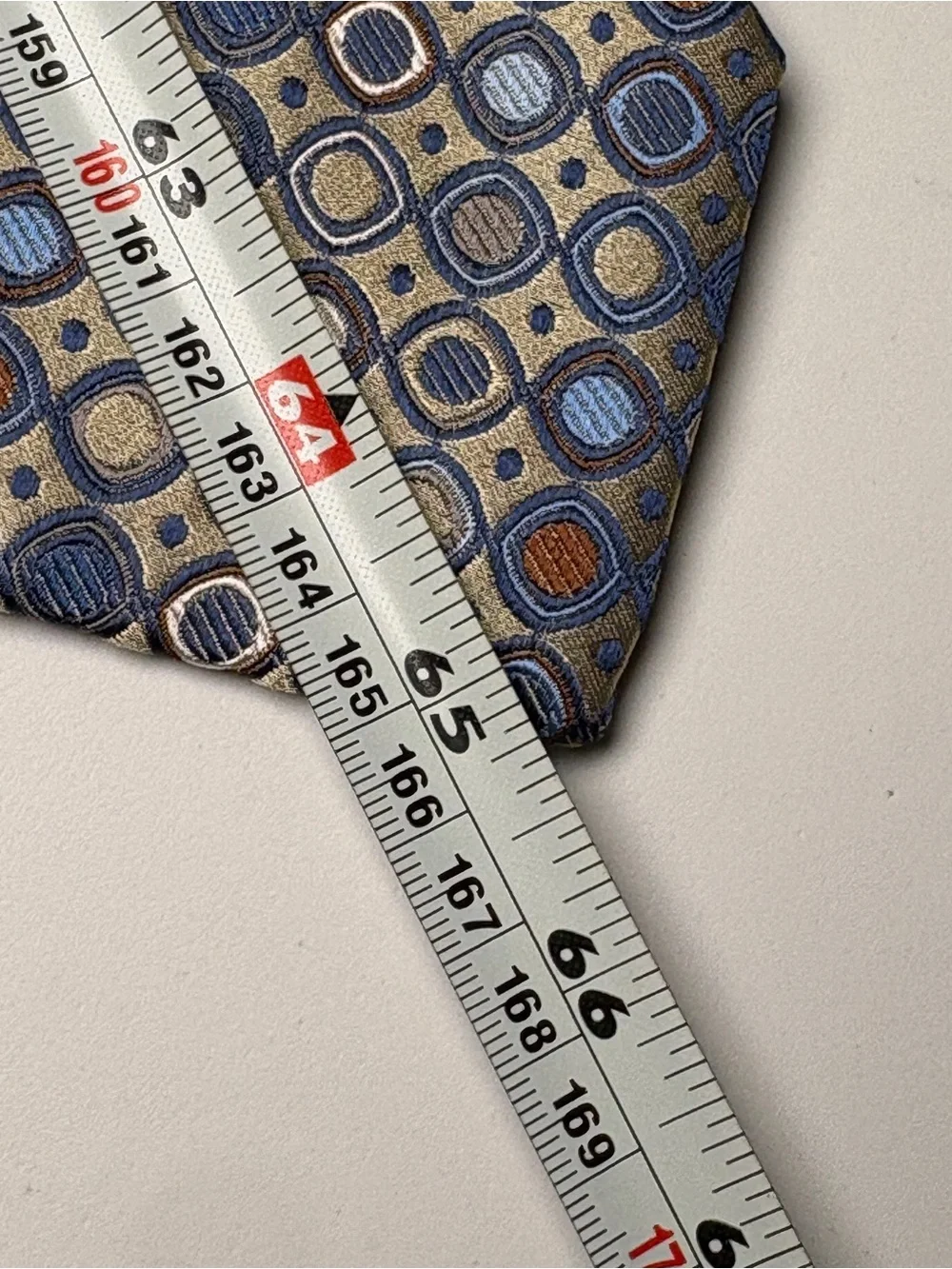 Contissima Michael's Kansas City Gold Blue Silk Geometric Tie X-Long